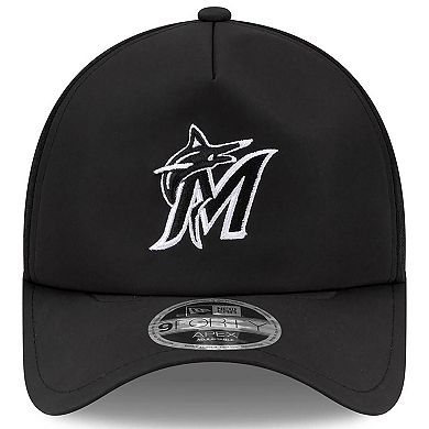 Men's New Era Black Miami Marlins 2026 Batting Practice Apex 9FORTY Adjustable Trucker Hat