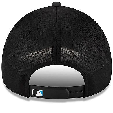 Men's New Era Black Miami Marlins 2026 Batting Practice Apex 9FORTY Adjustable Trucker Hat