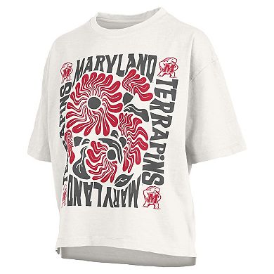 Women's Pressbox White Maryland Terrapins Elena Oversized T-Shirt
