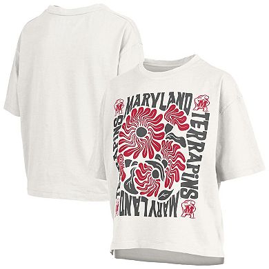 Women's Pressbox White Maryland Terrapins Elena Oversized T-Shirt