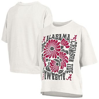 Women's Pressbox White Alabama Crimson Tide Elena Oversized T-Shirt