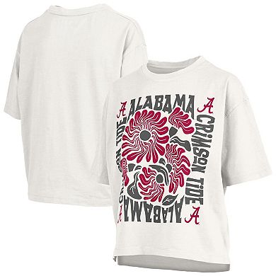 Women's Pressbox White Alabama Crimson Tide Elena Oversized T-Shirt