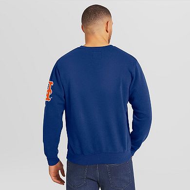 Men's Darius Rucker Collection by Fanatics Royal New York Mets Washed Crew Neck Pullover Sweatshirt