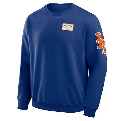 Men's Darius Rucker Collection by Fanatics Royal New York Mets Washed Crew Neck Pullover Sweatshirt