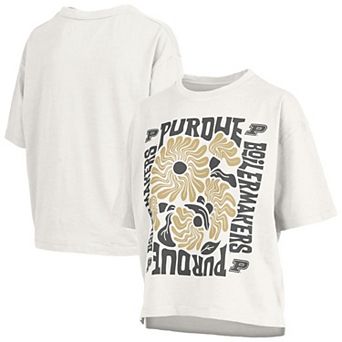 Women's Pressbox White Purdue Boilermakers Elena Oversized T-Shirt