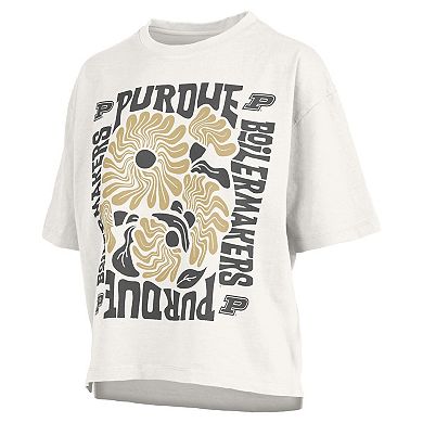 Women's Pressbox White Purdue Boilermakers Elena Oversized T-Shirt