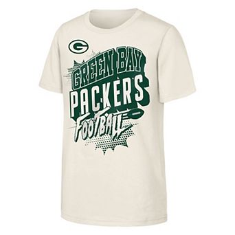 Youth Outerstuff Natural Green Bay Packers Action Comic T-Shirt
