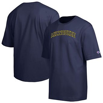 Men's Champion Navy Milwaukee Brewers All Star Chenille Wordmark T-Shirt