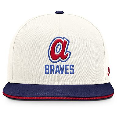 Men's Nike Cream/Royal Atlanta Braves Cooperstown Pro Dri-FIT Snapback Hat