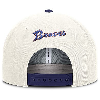 Men's Nike Cream/Royal Atlanta Braves Cooperstown Pro Dri-FIT Snapback Hat
