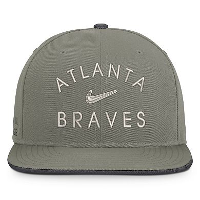 Men's Nike Olive Atlanta Braves Pro Dri-FIT Snapback Hat
