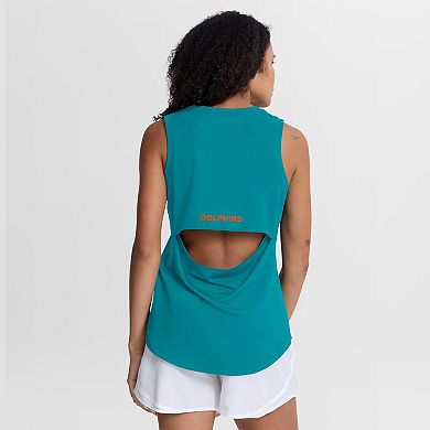 Women's Fanatics Aqua Miami Dolphins Mesh Triumphant Win Tank Top