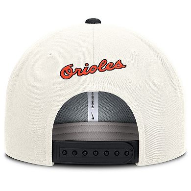 Men's Nike Cream/Black Baltimore Orioles Cooperstown Pro Dri-FIT Snapback Hat