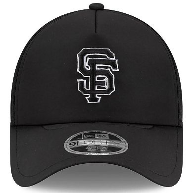 Men's New Era Black San Francisco Giants 2026 Batting Practice Apex 9FORTY Adjustable Trucker Hat