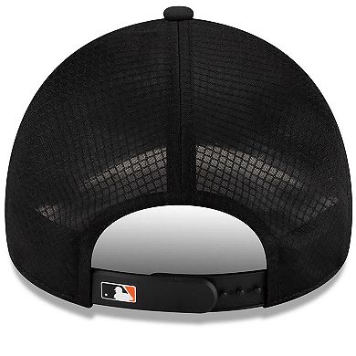 Men's New Era Black San Francisco Giants 2026 Batting Practice Apex 9FORTY Adjustable Trucker Hat