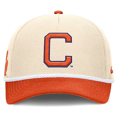 Unisex Nike Natural Clemson Tigers 2026 Primetime Natural 5-Panel Rope 2-Tone Rise Hat