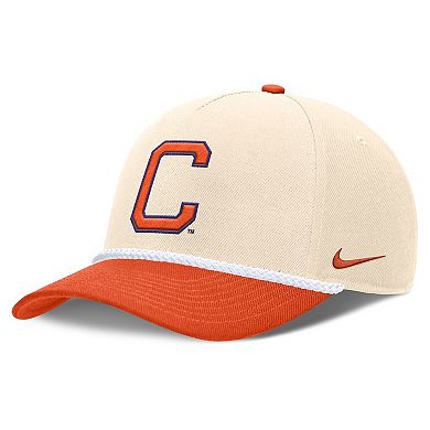 Unisex Nike Natural Clemson Tigers 2026 Primetime Natural 5-Panel Rope 2-Tone Rise Hat