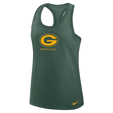 Women's Nike Green Green Bay Packers Hurry Up Tri-Blend Dri-FIT Tank Top