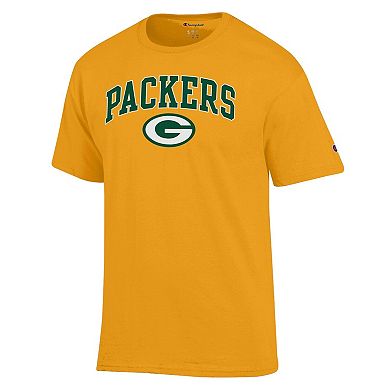 Men's Champion Gold Green Bay Packers Arch Over Logo T-Shirt