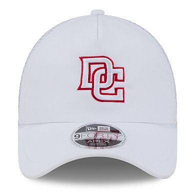 Men's New Era White Washington Nationals 2026 Batting Practice Apex 9FORTY Adjustable Trucker Hat