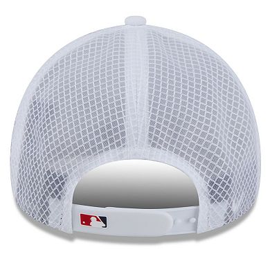 Men's New Era White Washington Nationals 2026 Batting Practice Apex 9FORTY Adjustable Trucker Hat