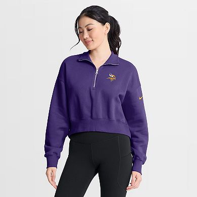 Women's Nike Purple Minnesota Vikings Phoenix Fleece Quarter-Zip Sweatshirt