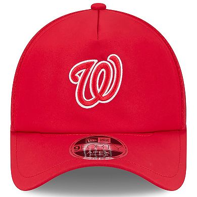 Men's New Era Red Washington Nationals 2026 Batting Practice Alternate Apex 9FORTY Adjustable Hat