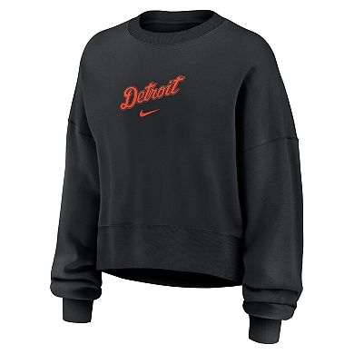 Women's Nike Black Detroit Tigers Oversized Primetime Sweatshirt