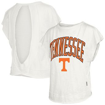 Women's Pressbox Cream Tennessee Volunteers Nelson Movement Open Back Slub T-Shirt