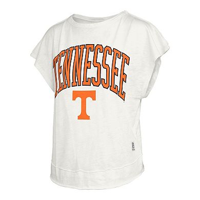 Women's Pressbox Cream Tennessee Volunteers Nelson Movement Open Back Slub T-Shirt