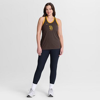 Women's Nike Brown San Diego Padres Tri-Blend Dri-FIT Racerback Tank Top