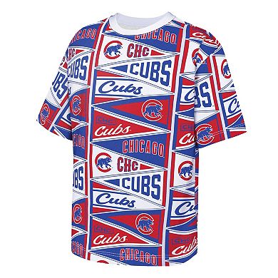 Youth Outerstuff Red Chicago Cubs All-Over Pennant T-Shirt