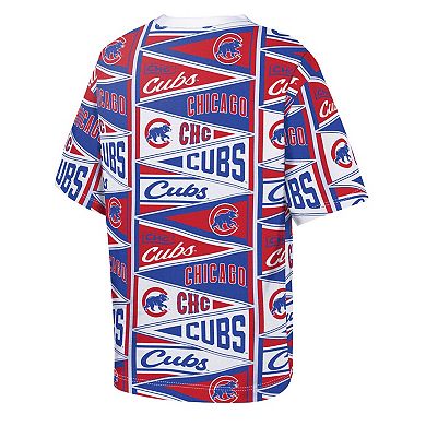 Youth Outerstuff Red Chicago Cubs All-Over Pennant T-Shirt