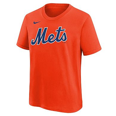 Youth Nike Francisco Lindor Orange New York Mets Name & Number T-Shirt