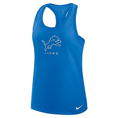 Women's Nike Blue Detroit Lions Hurry Up Tri-Blend Dri-FIT Tank Top