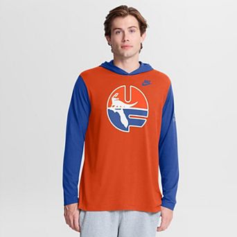 Men's Nike Orange/Royal Florida Gators Campus Legacy Tri-Blend Long Sleeve Hooded T-Shirt