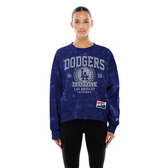 Women's New Era Royal Los Angeles Dodgers Throwback Oversized Boxy Sweatshirt
