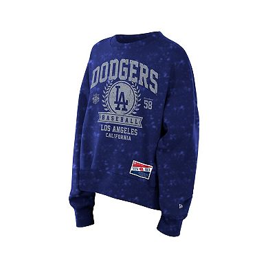 Women's New Era Royal Los Angeles Dodgers Throwback Oversized Boxy Sweatshirt