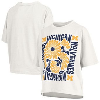 Women's Pressbox White Michigan Wolverines Elena Oversized T-Shirt