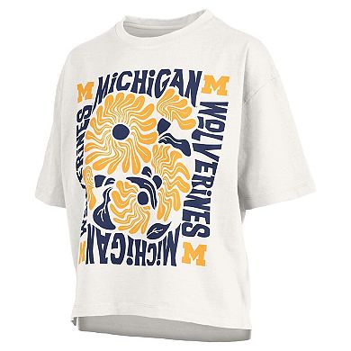 Women's Pressbox White Michigan Wolverines Elena Oversized T-Shirt