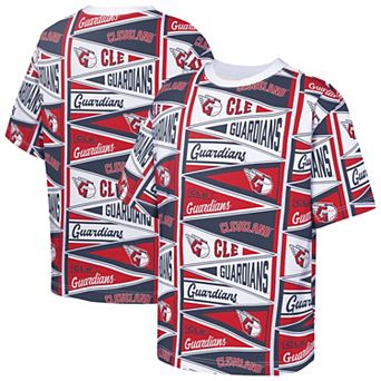 Youth Outerstuff Red Cleveland Guardians All-Over Pennant T-Shirt