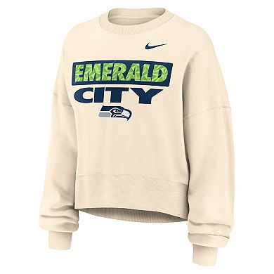 Women's Nike Natural Seattle Seahawks Deep Threat Phoenix Sweatshirt