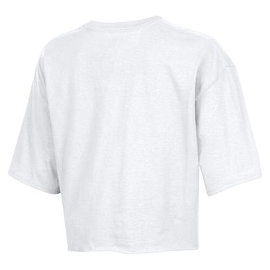 Women's Champion White Philadelphia Eagles Boyfriend Cropped T-Shirt