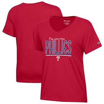Women's Champion Red Philadelphia Phillies Core V-Neck T-Shirt