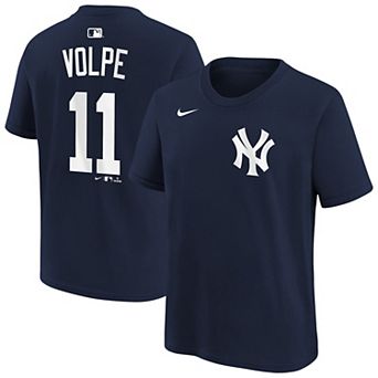 Youth Nike Anthony Volpe Navy New York Yankees Name & Number T-Shirt