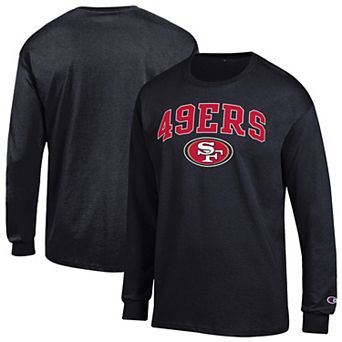 Men's Champion Black San Francisco 49ers Arch Over Logo Long Sleeve T-Shirt