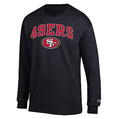 Men's Champion Black San Francisco 49ers Arch Over Logo Long Sleeve T-Shirt