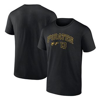 Men's Fanatics Ke'Bryan Hayes Black Pittsburgh Pirates Player Name & Number T-Shirt