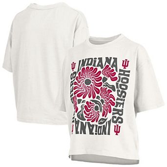 Women's Pressbox White Indiana Hoosiers Elena Oversized T-Shirt