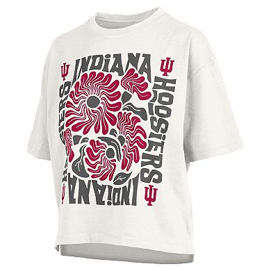 Women's Pressbox White Indiana Hoosiers Elena Oversized T-Shirt